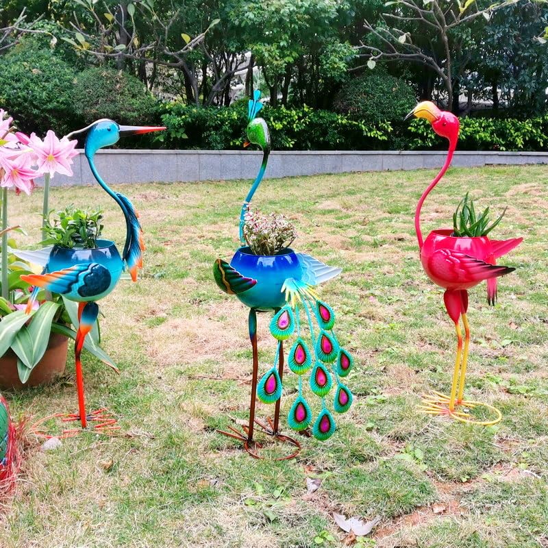 Amazon.co.jp: 植木鉢 孔雀 フラミンゴ 鶴 鳥 動物 屋外 庭 置物