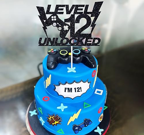 Miniatura 9 de Decoración para tartas desbloqueada de nivel 15 con purpurina negra, decoración de pastel de feliz cumpleaños de 15 años, decoraciones de fiesta de