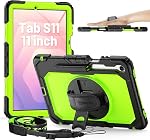Timecity pour Samsung Galaxy Tab S10 Lite/ S10FE/ S9 FE 10,9 pouces /S9 11 Boîtier de pouce avec [Protecteur d'écran], Etui de protection antichoc avec 360 Support rotatif Serre-main/souder & Porte stylo, noir