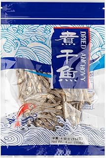 Dried Anchovy, Dried Anchovies, Dried Sardines, Dried fish for people, Salted Whole Anchovies, 4 oz (114g), High Protein Seafood Snack