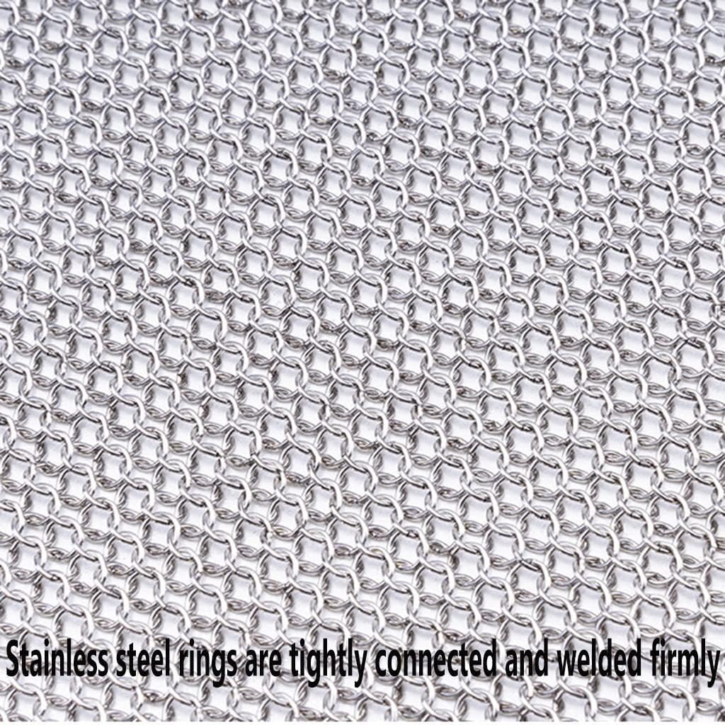 Stainless Steel Chain Mail Cut Resistant Apron, Men Women Stab-Proof Metal Apron, Comfortable | Easy to Clean (Color : Silver, Size : 55x70cm/21.7x27.6in)