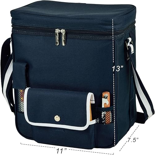 Miniatura 3 de Picnic at Ascot - Cesta personalizada para vino y queso con vasos acrílicos, tabla de cortar de madera dura, cuchillo de queso y sacacorchos