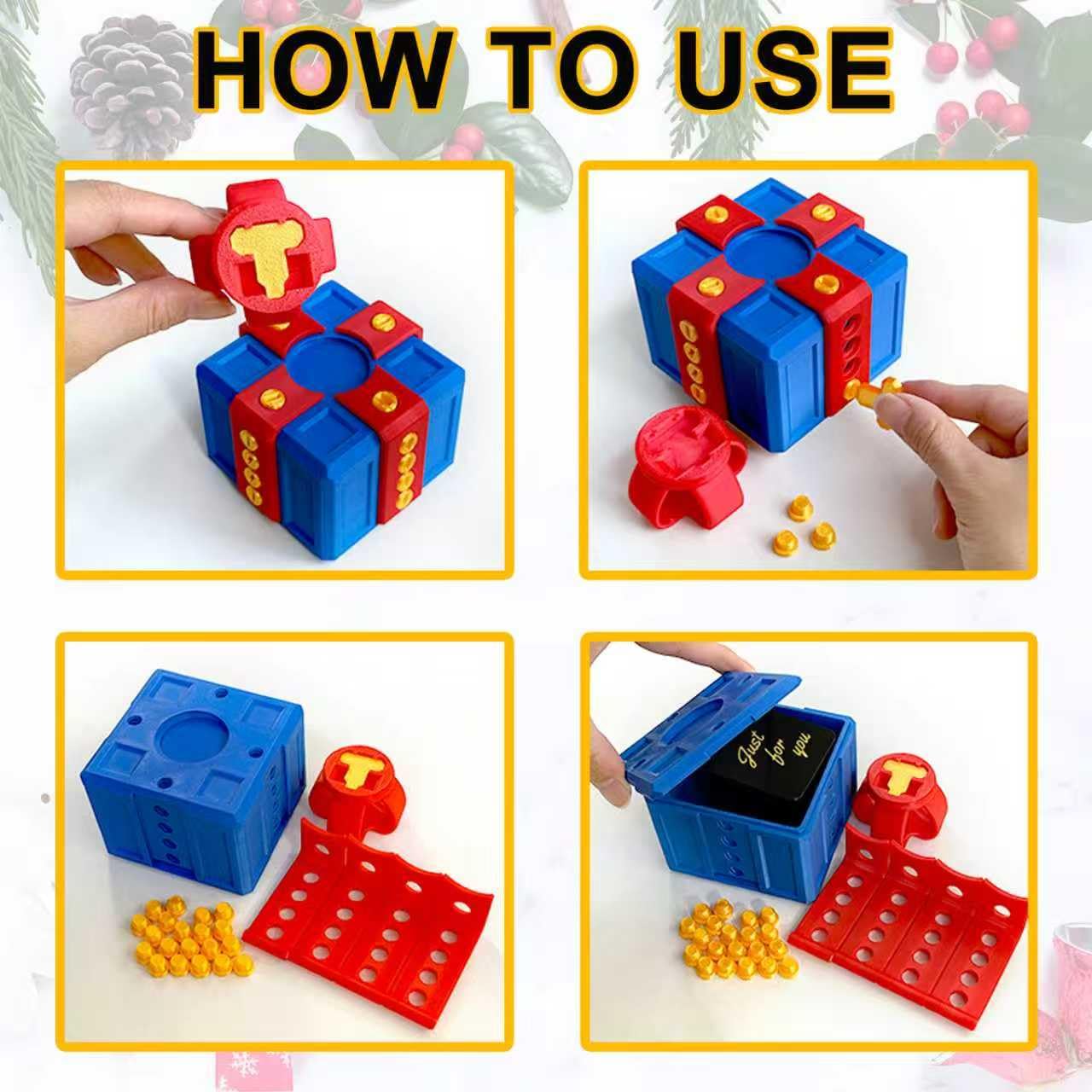 Shelprojsu Funny Valentines Day Gifts/Prank Box with Finger Gift Box/Surprise Box with Finger/Annoying 3D Printed Screw Gifts Boxes Ideal Gift for Lovers Birthday,Christmas,Halloween (Color/J)