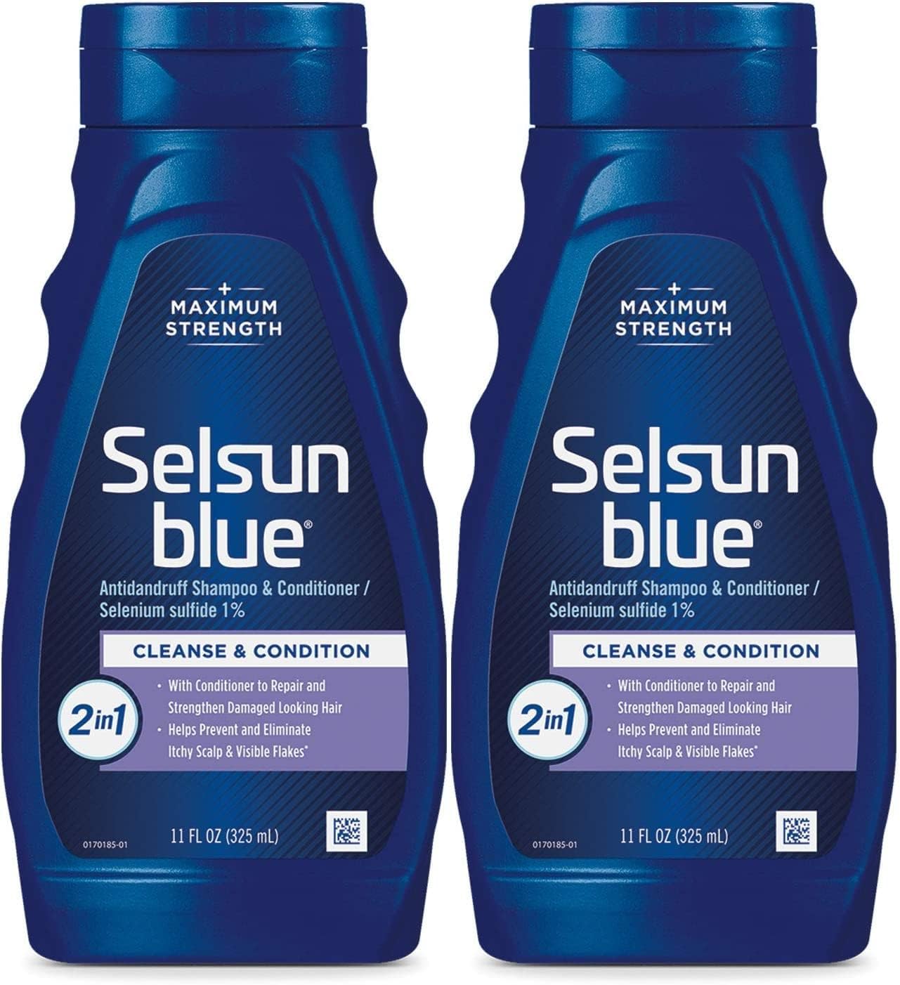 2-in-1 Anti-dandruff Shampoo & Conditioner, 11 fl. oz, Maximum Strength 2-in-1 Treatment, Selenium Sulfide 1% (Pack of 2)