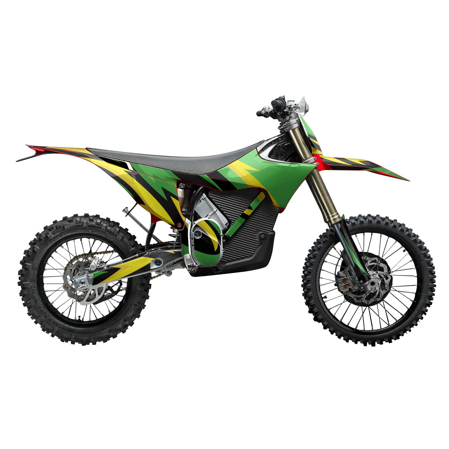 Stark Varg MX 2023-2025 Graphics Kit Wrap - Tribal Green - Varg MX Skin - Premium 3M Vinyl Protective Wrap Decal Cover - Easy to Apply | Crafted in The USA by MightySkins