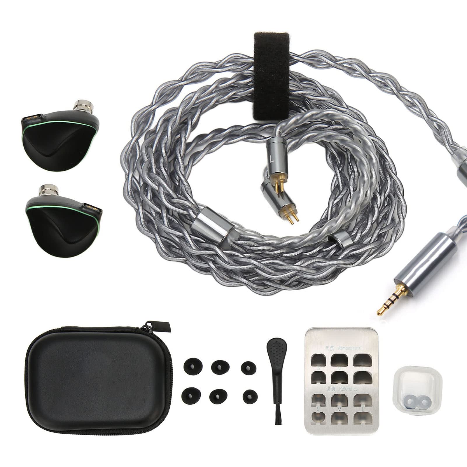 Écouteurs HiFi Filaires avec Pilote Dynamique et Technologie de Conduction Osseuse pour Les Mélomanes Câble Détachable Noir 1.2 M (Prise 2,5 mm)