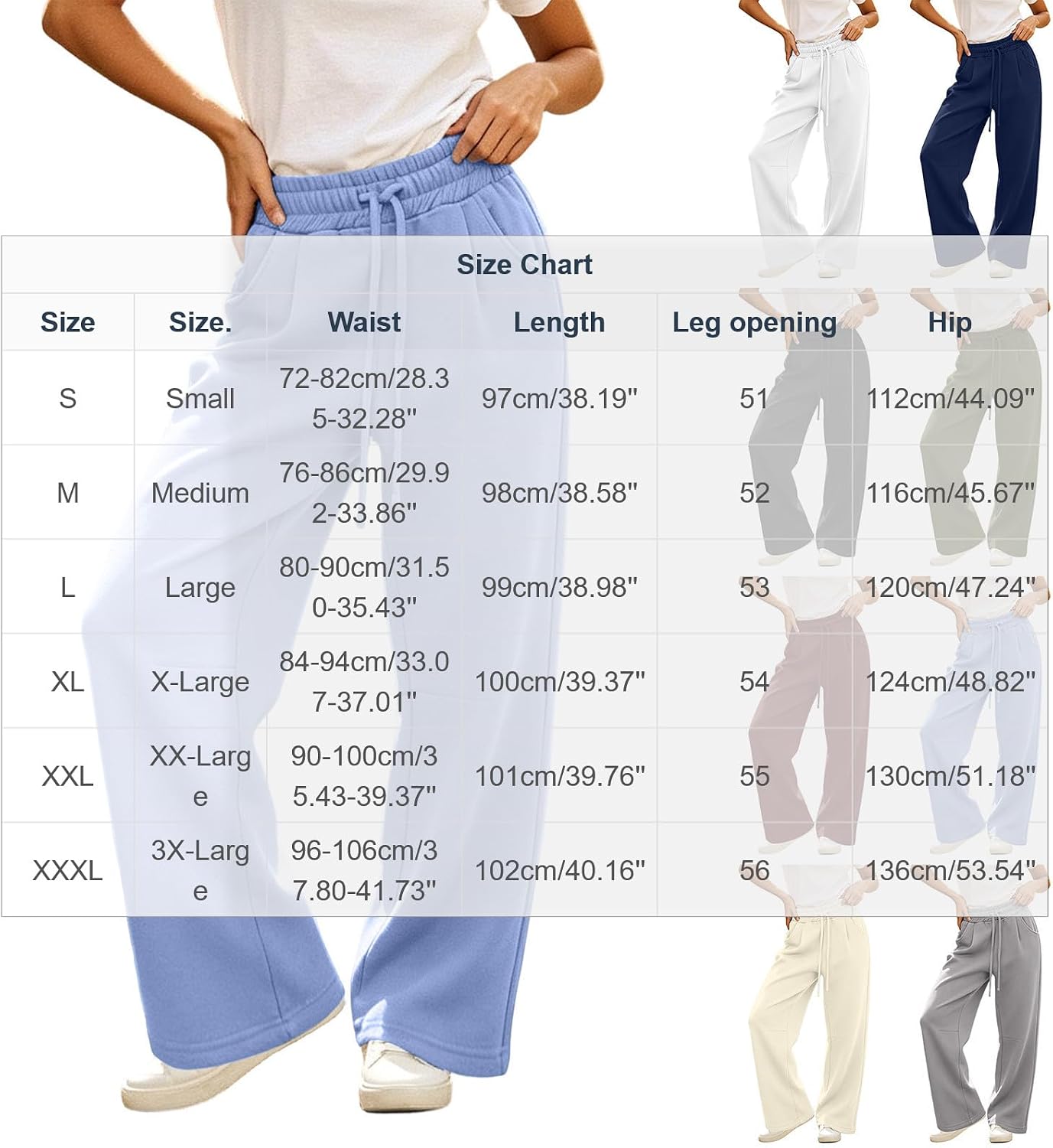 Womens Wide Leg Sweatpants Baggy Drawstring Workout Sweat Pants | High Elastic Waisted Pants Casual Fashion Fall Winter Trousers Soft Gym Joggers