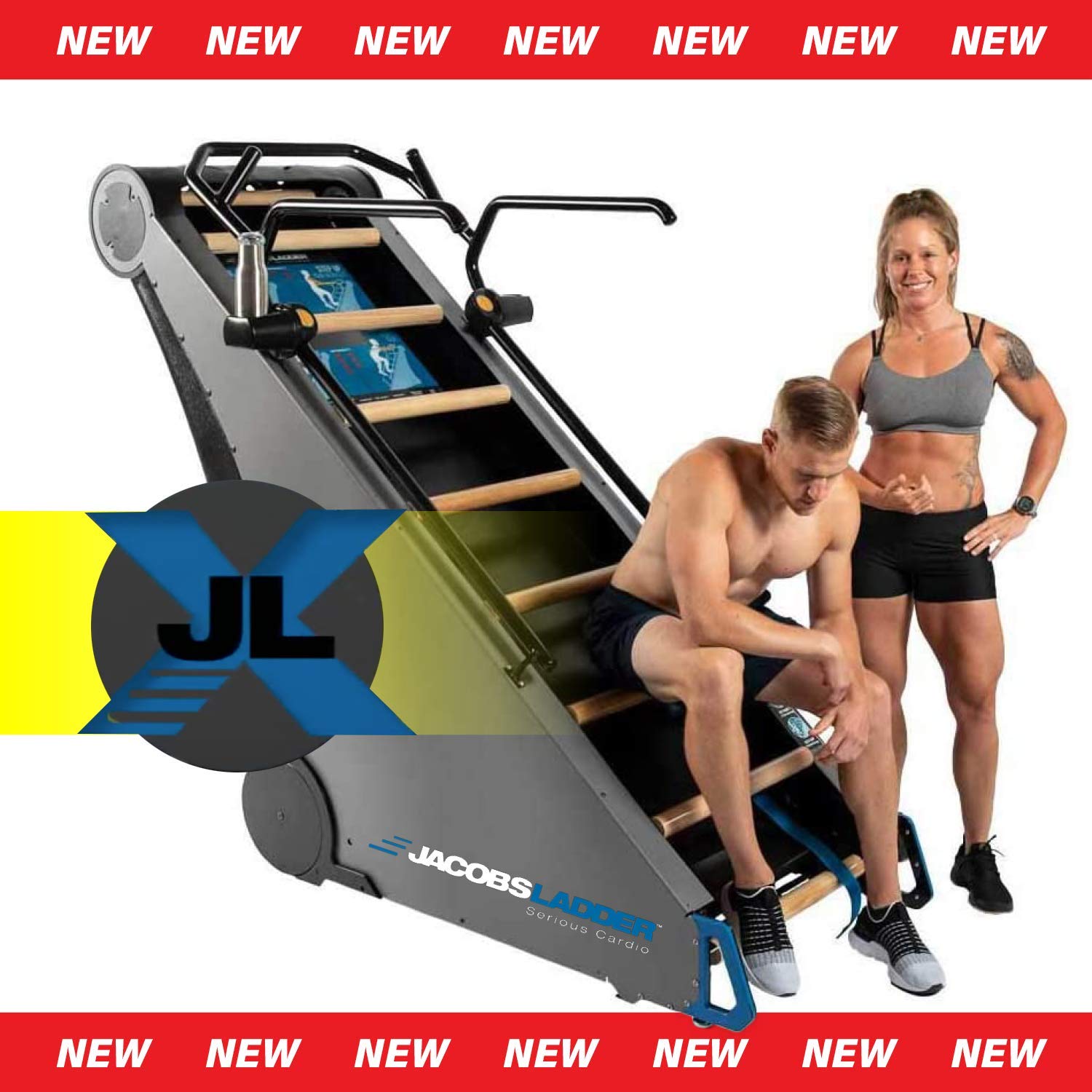 Jacobs Ladder X Commercial 4-Position Ladder Climber Exercise Machine | Self Powered - No Electricity Needed | Improved Digital Dashboard | Four Climbing Workout Positions