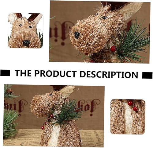 Miniatura 2 de Abaodam Adornos de alce de Navidad, figura de alce de Navidad, decoración de chimenea, decoración de reno, adorno de Navidad, decoración de mesa de