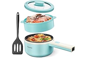 Portable Electric Cooking Pot with Steamer