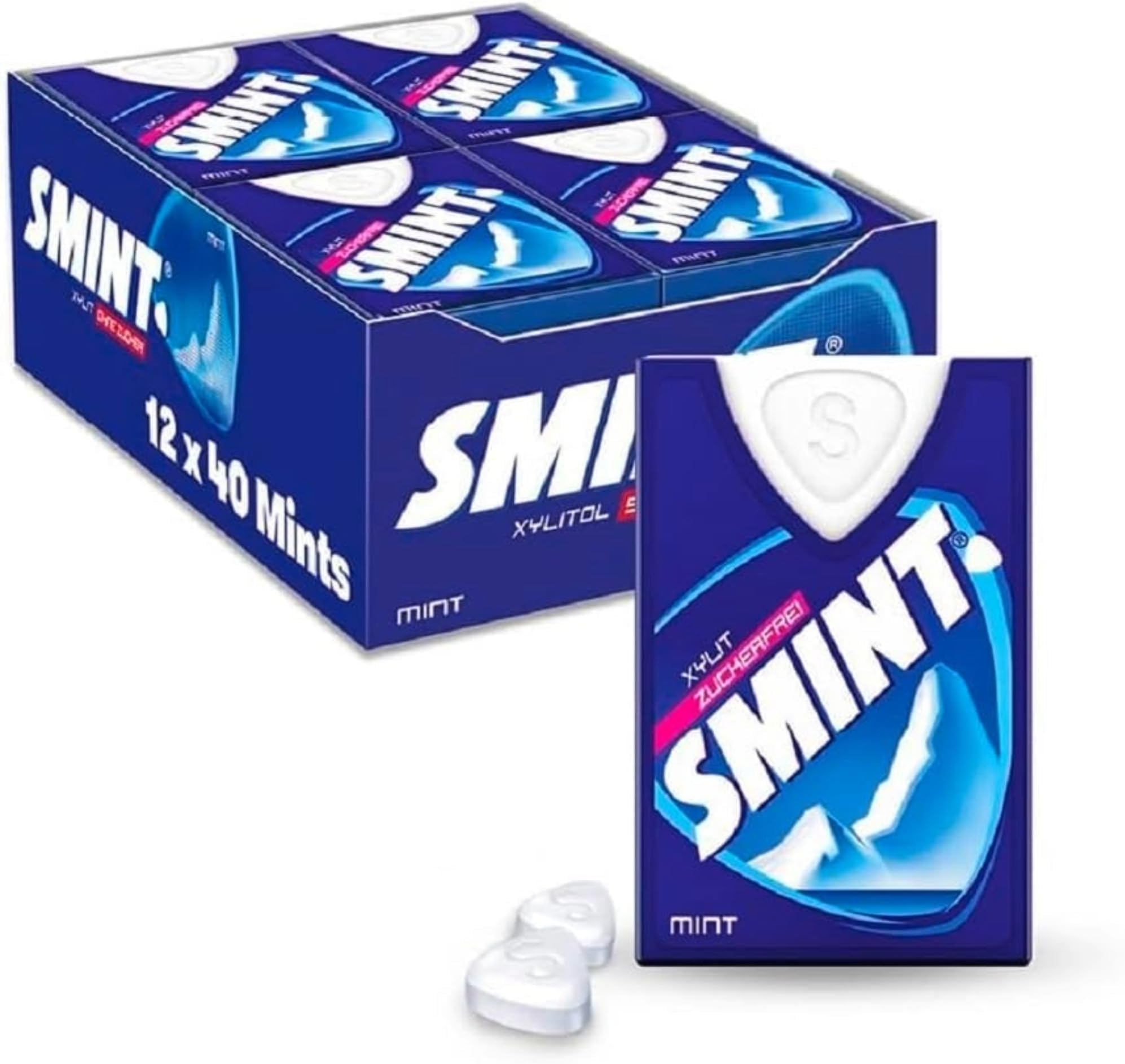 Smint Peppermint Powermints, Suitable for Vegetarians -12 x 8 g Dispenser