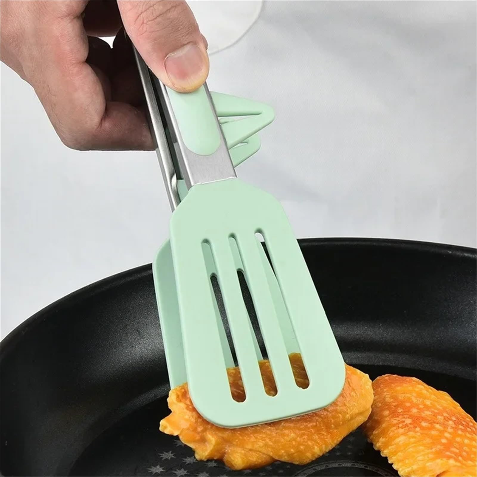 Pinzas for alimentos de silicona, pinzas cocina acero inoxidable, antideslizantes, for carne, pan, fideos, herramientas for ensalada(Red)