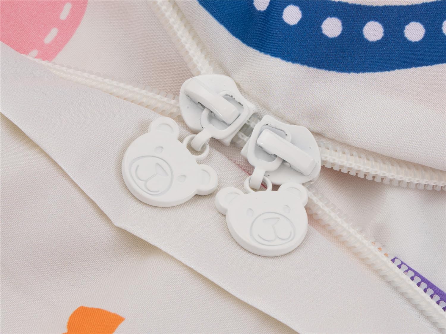 NTBED Rainbow Printed Zipper Bedding Sets Twin Lightweight Microfiber Heart Comforter Set with Fitted Sheet Pillow Covers,Beige - Image 5