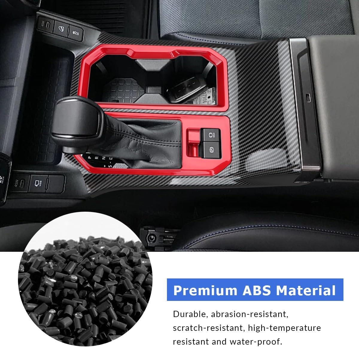 INTGET Gear Shift Panel Trim Cover for 2026 Toyota RAV4 Accessories ABS Center Console Sticker Interior Frame Decoration LE, SE, XLE, XLE Premium, GR Sport, Woodland, XSE(Carbon Fiber Pattern) image 4
