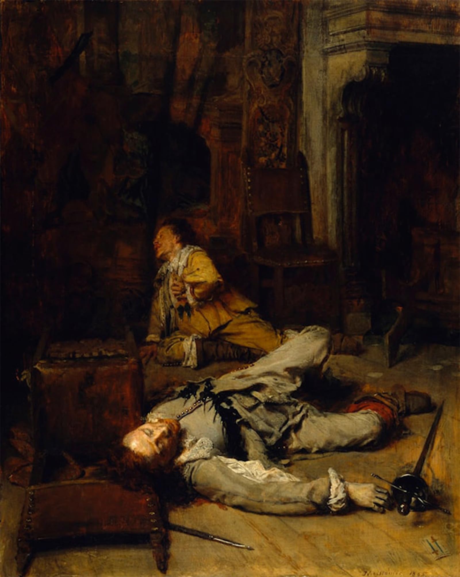 POSTERIIk Famous Modern Artwork Art Mural the End of the Game of Cards by Jean-louis Ernest Meissonier Oil Paintings Pictures for Home Decor 60x90cm