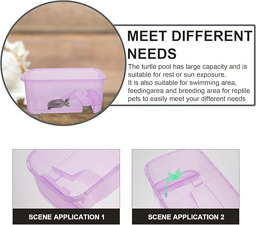 Miniatura 3 de Tanque anfibio para mascotas, accesorios de viaje, terrario de reptiles, tanque portátil de plástico transparente y transparente, tanque de cría de