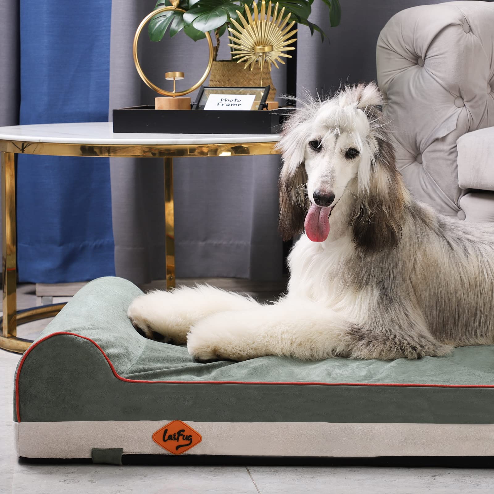 Laifug Orthopedic Memory Foam Dog Bed with Durable Water Proof Liner and Removable Washable Cover (Large (46"x28"x8"), Dark Green) - image 8