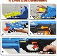 Vista 3 de Pistola Blaster con gafas protectoras y 100 rondas de hasta 110 FPS compatible con dardos Nerf Hyper Rounds, fácil de recargar, soporta hasta 50