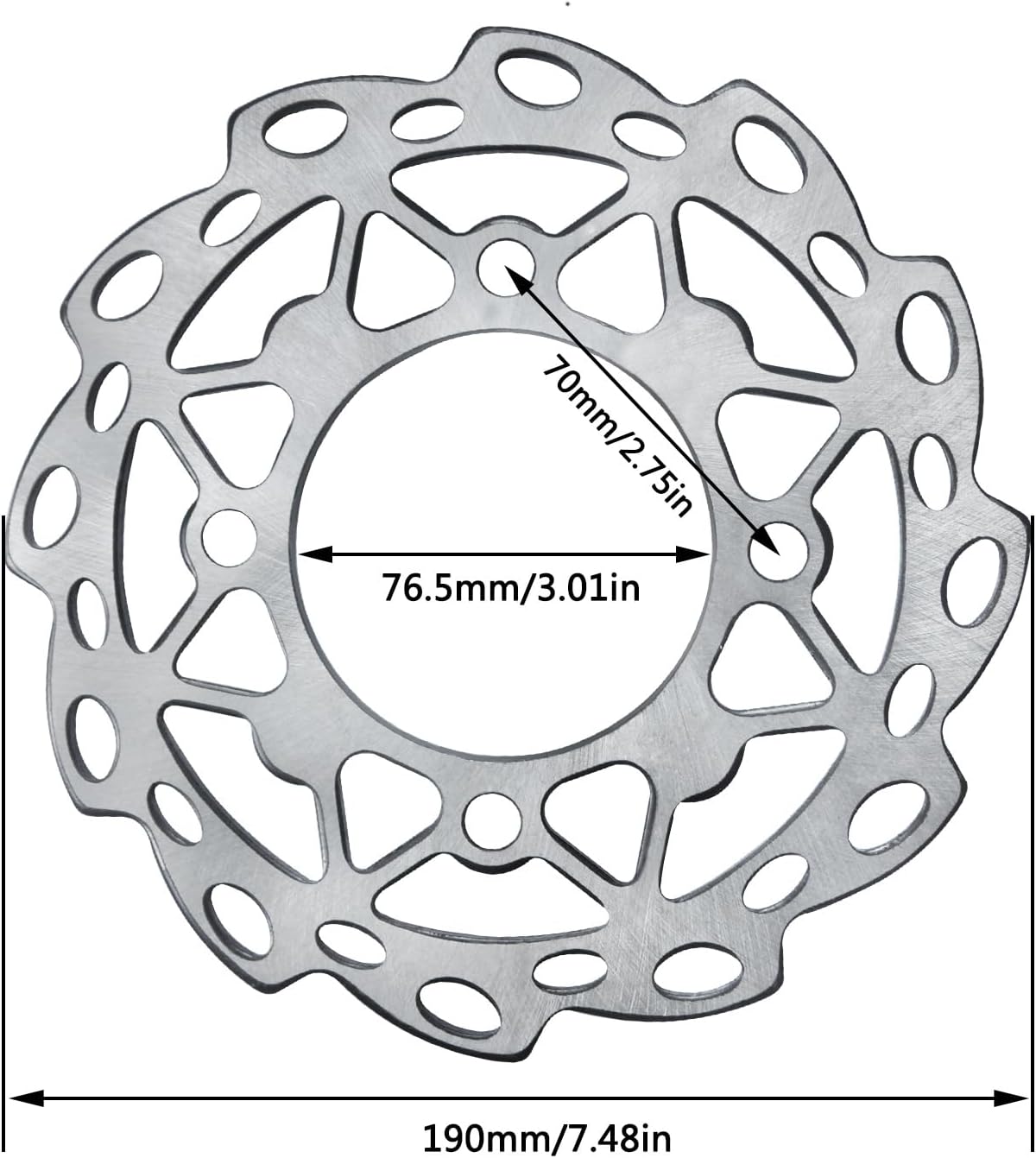 HOLATO 190mm 7.48'' Brake Disc Rotor Plate for 50cc 70cc 90cc 110cc 125cc SSR110 SSR125 CRF50 XR50 Apollo Z20 MAX SDG Taotao Coolster Chinese Pit Dirt Bike Heavy duty