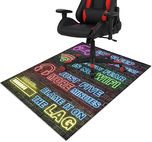 Miniatura 9 de Tapete para silla de juegos para alfombra de suelo de madera dura y baldosas, alfombra de juegos de 36"x48" para sala de juegos, alfombra