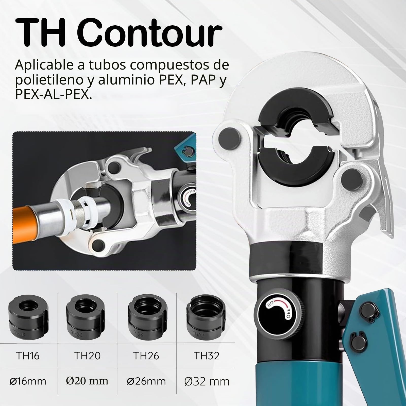 Alicates Prensado Para Tubos Cobre, Tubos Compuestos Tubos Cobre Alicates Prensado Manuales Con Contorno En V Y Contorno En Th V12 V15 V18 V22 V28 Y Th16 Th20 Th26 Y Th32 Herramienta Profesional