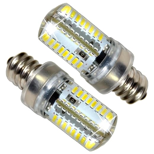 HQRP 2-Pack 7/16 110V LED Light Bulbs Cool White Сompatible with Brother LS-2250PRW / LS-2720 / LS-2725 / LS-2820 / LS-2825 / LS-2920 / LX-3125 Sewing Machine