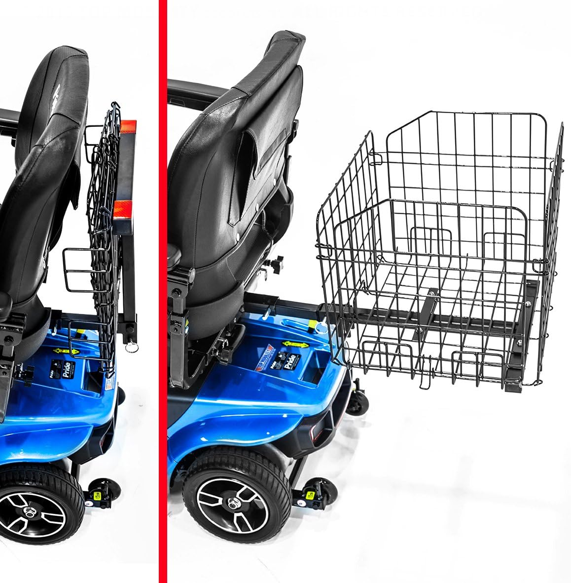 Challenger Mobility J950 Folding Rear Basket for Pride Mobility Scooters & Go-Go Travel Mobility, Heavy-Duty, Durable, Spacious