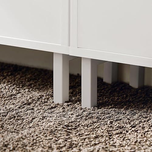 Vista 9 de Haotian Armario de zapatos blanco para entrada con 3 cajones abatibles, zapatero independiente de almacenamiento estrecho, organizador de zapatos