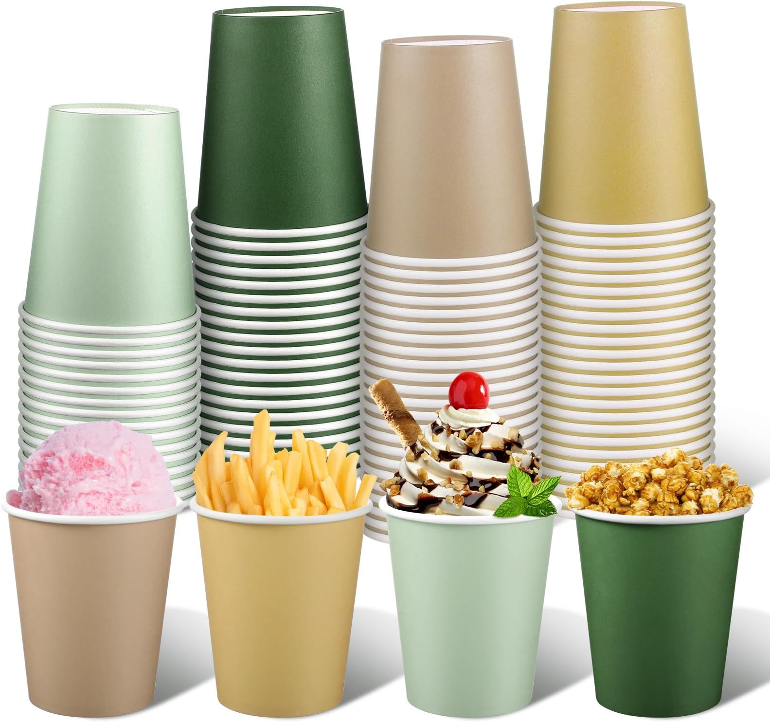Amazon.com: Whaline 50Pcs Sage Green Paper Cups with Foil Dots 9oz ...