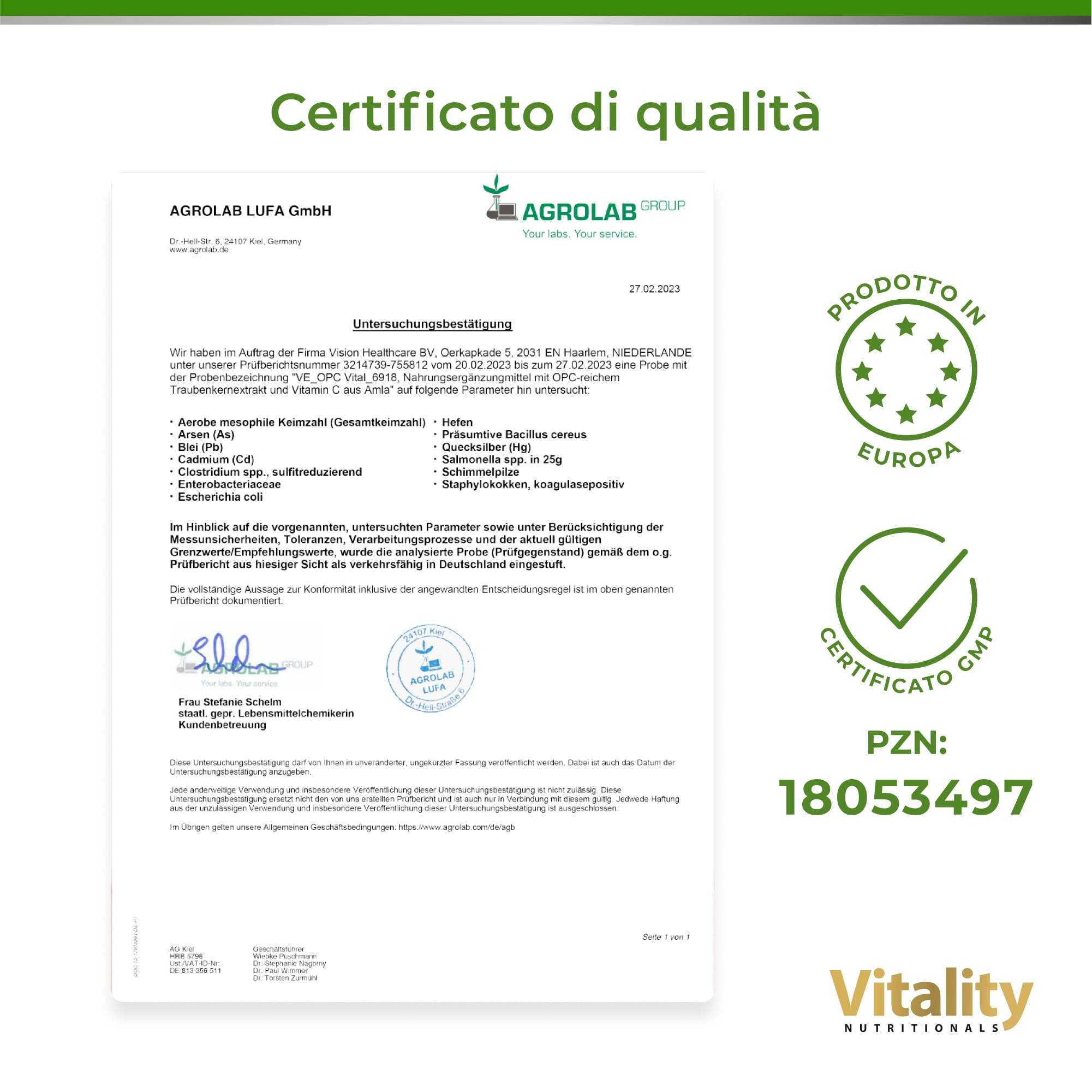 Estratto di Semi d'Uva, OPC, Estratto di Amla e Vitamina C. Integratore di Uva Francese Pregiata. Anti-invecchiamento, Antiossidanti. Senza Additivi. Vitality Nutritionals by VitaminExpress