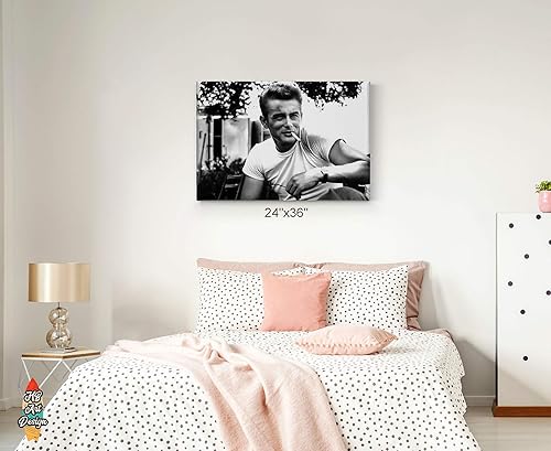 Miniatura 4 de HB Art Design James Dean - Lienzo decorativo para pared en blanco y negro, diseño de icono americano, sala de estar, dormitorio, decoración del