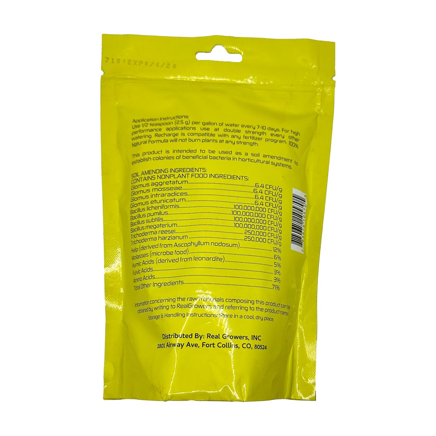 Real Growers Recharge 16oz – Mycorrhizae & Soil Microbes Instant Compost Tea for Root Growth, Transplant Support & Nutrient Uptake