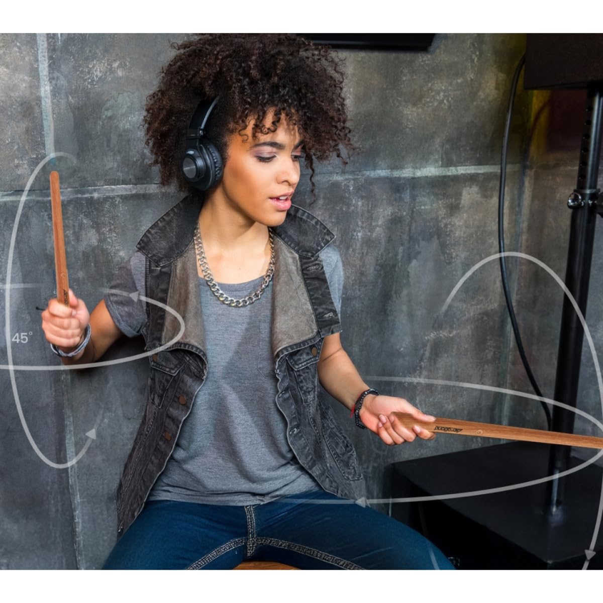 Aeroband PocketDrum 2 Max Air Drum Set – Tragbares E-Drum für Übung & Spaß mit Bluetooth und MIDI