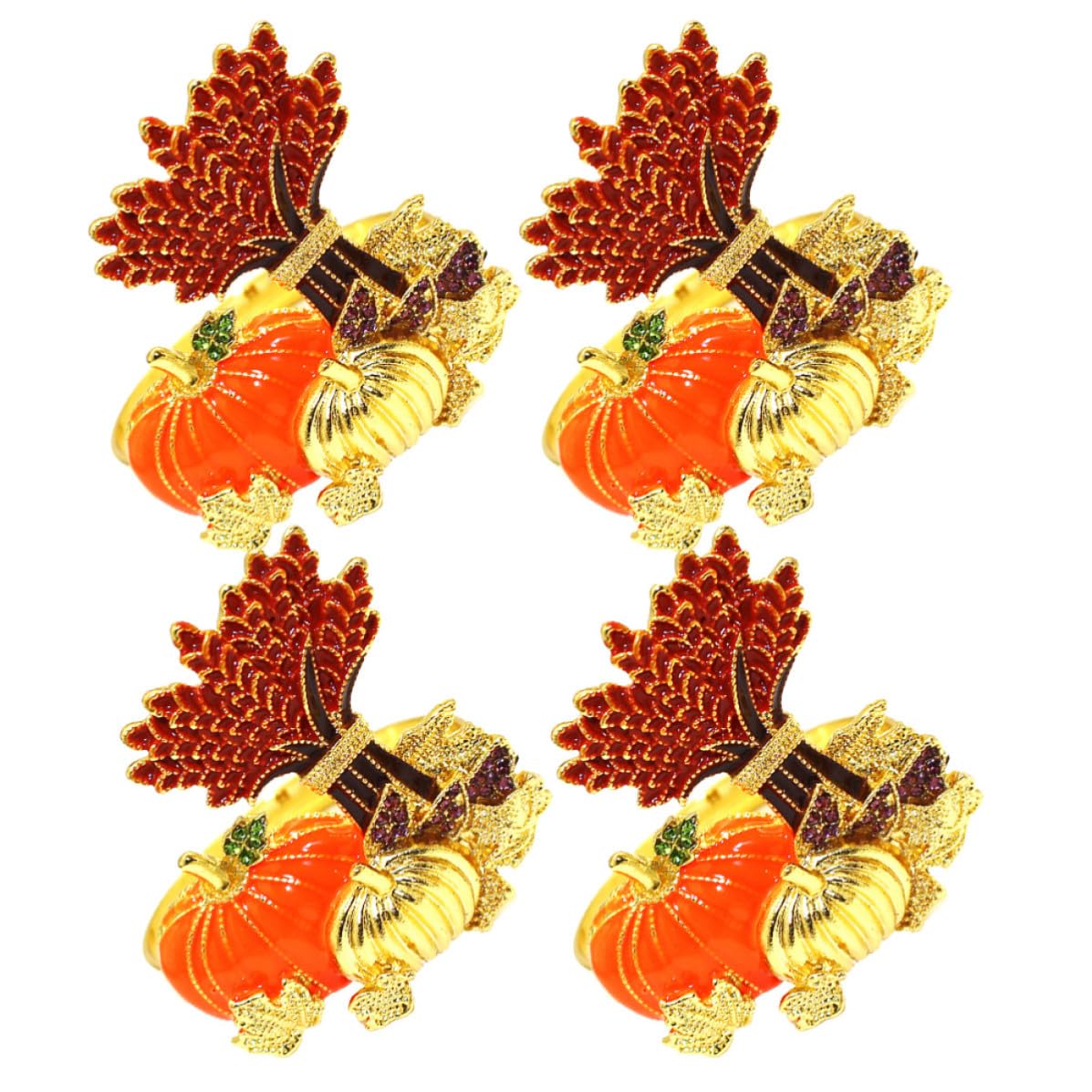 Servilleteros de calabaza STOBAZA de aleación decorativos para Acción de Gracias