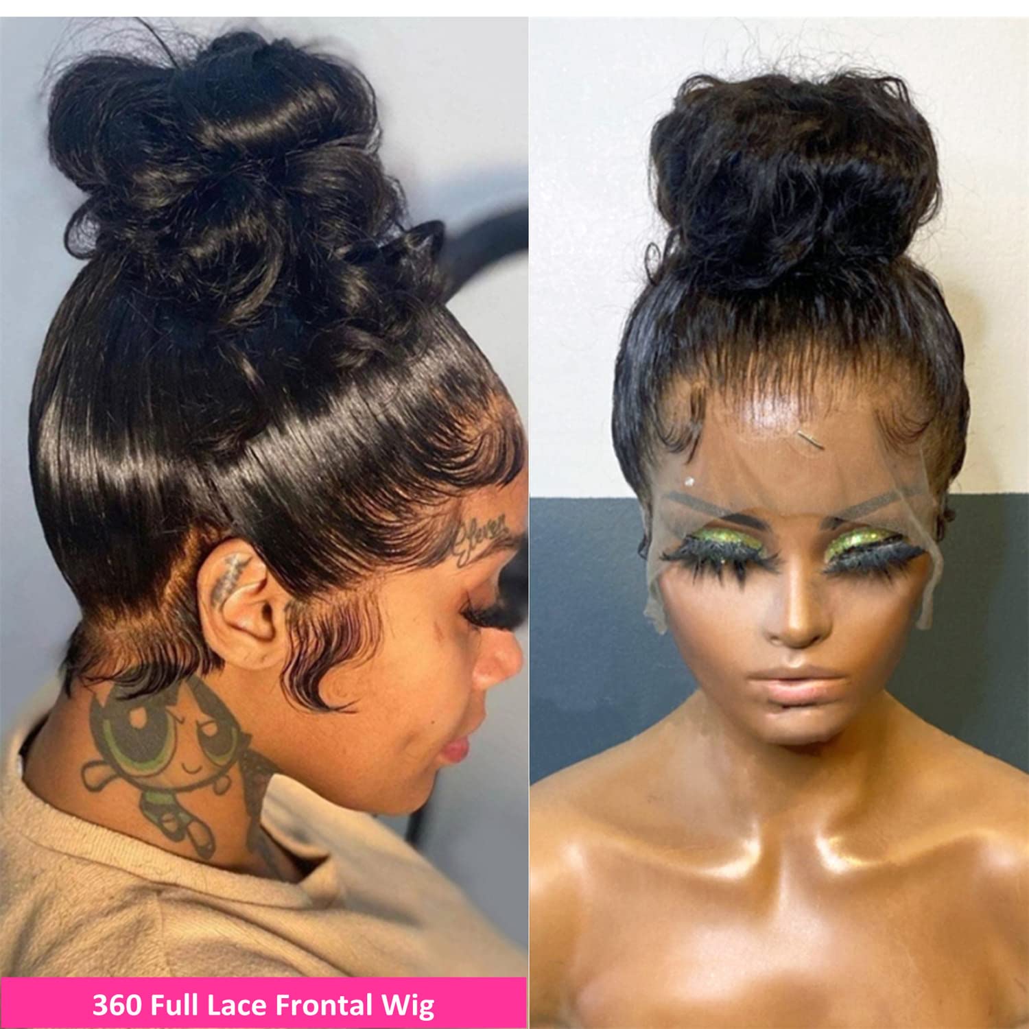 catti 360 Lace Front Wigs Human Hair Wigs for Black Women Body Wave 360 Full Lace Frontal Human Hair Wigs Pre Plucked with Baby Hair Natural Hairline 360 HD Lace Front Wig (22 Inch)