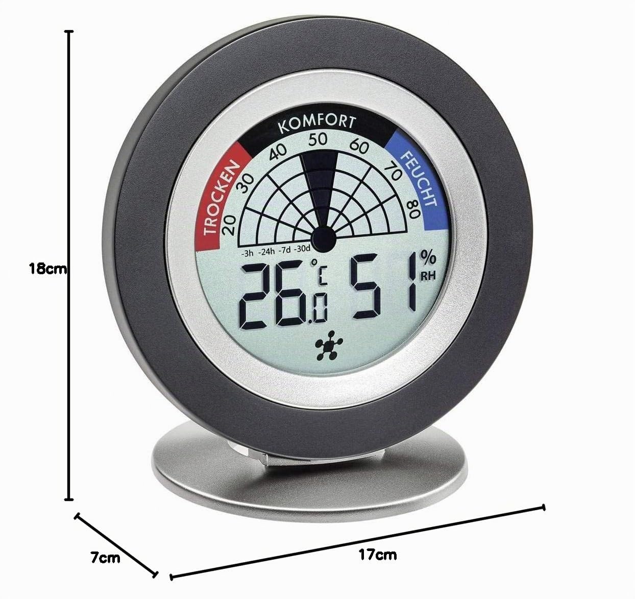 TFA Dostmann Cosy Radar Weatherhub Set zur Raumklimaüberwachung, 31.4008.02, mit Thermo-Hygro-Sender, Lüftungsempfehlung