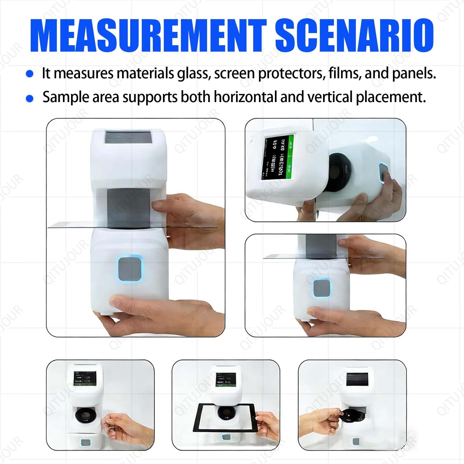 Medidor de neblina portátil, probador de transmisión de pantalla táctil de mano con pantalla de 2.8 pulgadas, mide grosor ≤ 40 mm, resolución 0.01%-0.1%, ideal para películas, vidrio y placa de