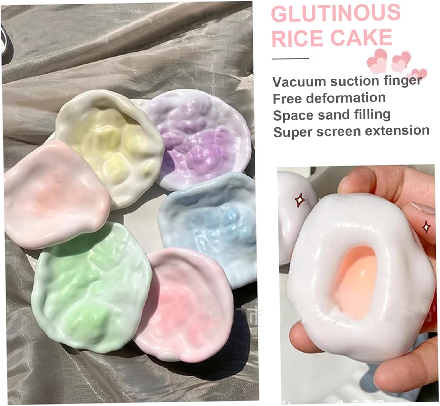 6Pcs Stress Balls, Colorful Sand Glutinous Squeeze Balls for All Ages, Portable Shapeable Anxiety Relief Toys for Office, School, or Travel