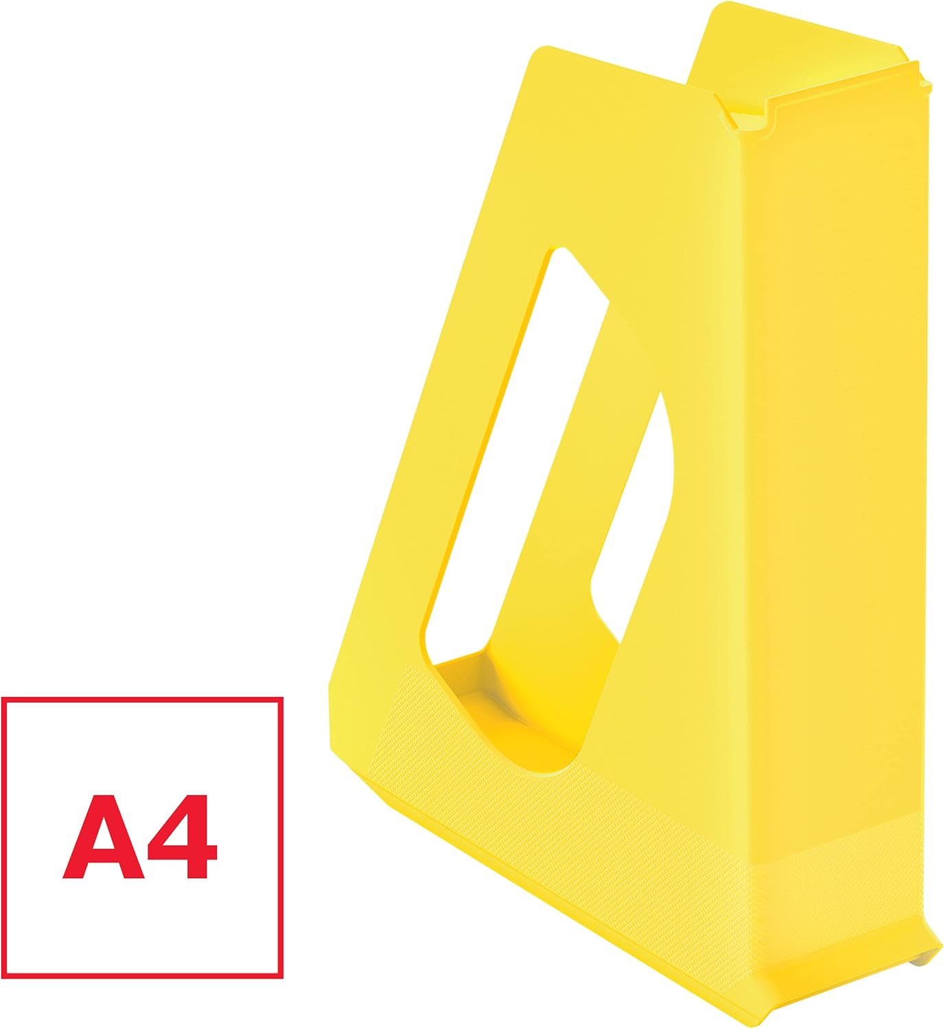 Esselte A4 Magazine File, Desktop Storage Organiser for Catalogues, Brochures, Papers and Folders, Strong Plastic File, VIVIDA Range, Yellow, 628216