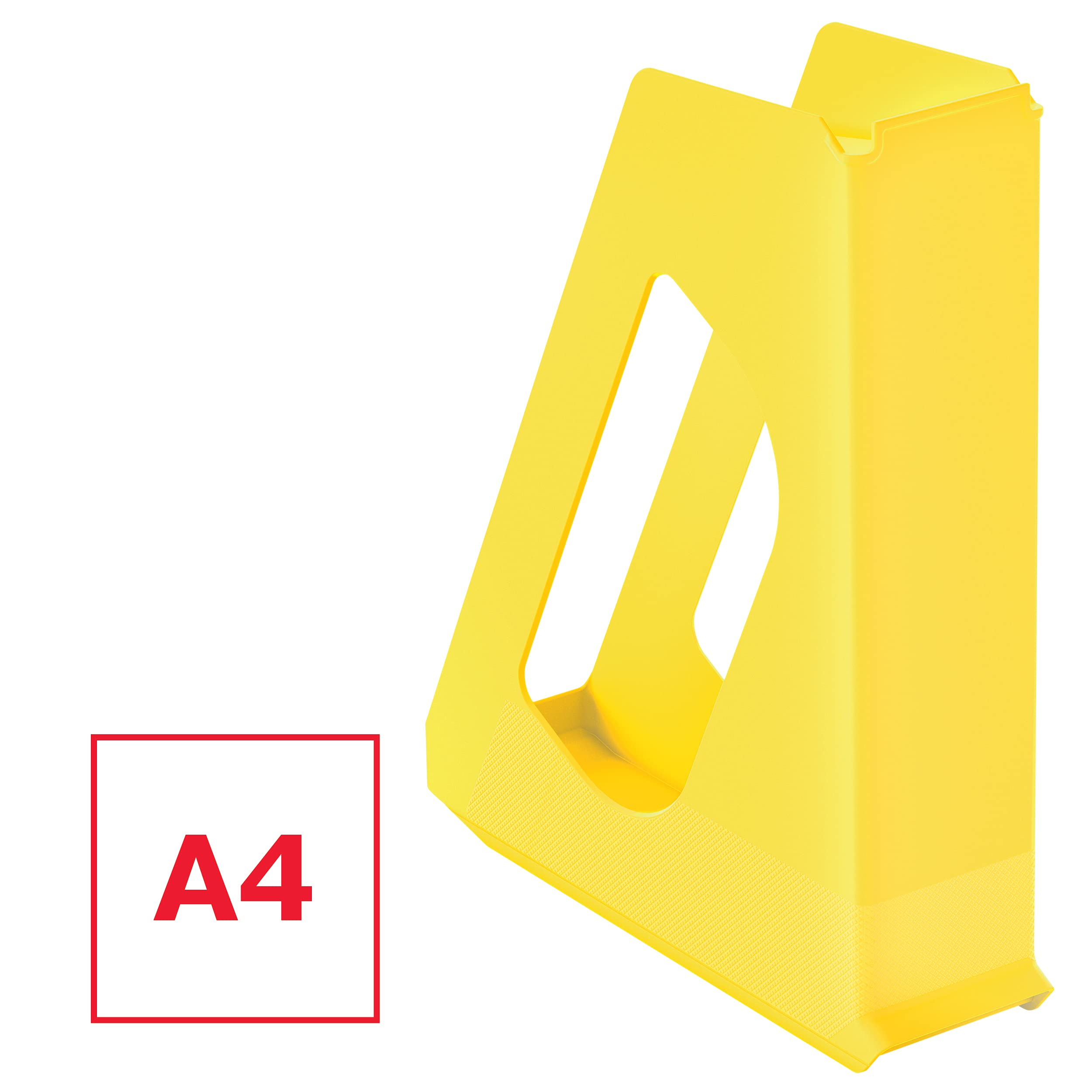 Esselte Vivida 628216 segregator stojący, 10 sztuk, format A4, idealny do broszur, dokumentów, teczek i zszywaczy, stabilne tworzywo sztuczne, żółty, VIVIDA