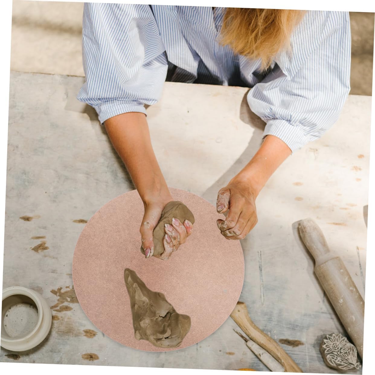 OSALADI 4pcs Wooden Pottery Bats Ceramic Art Drying Board DIY Clay Tool Pottery Studio Accessory Handmade