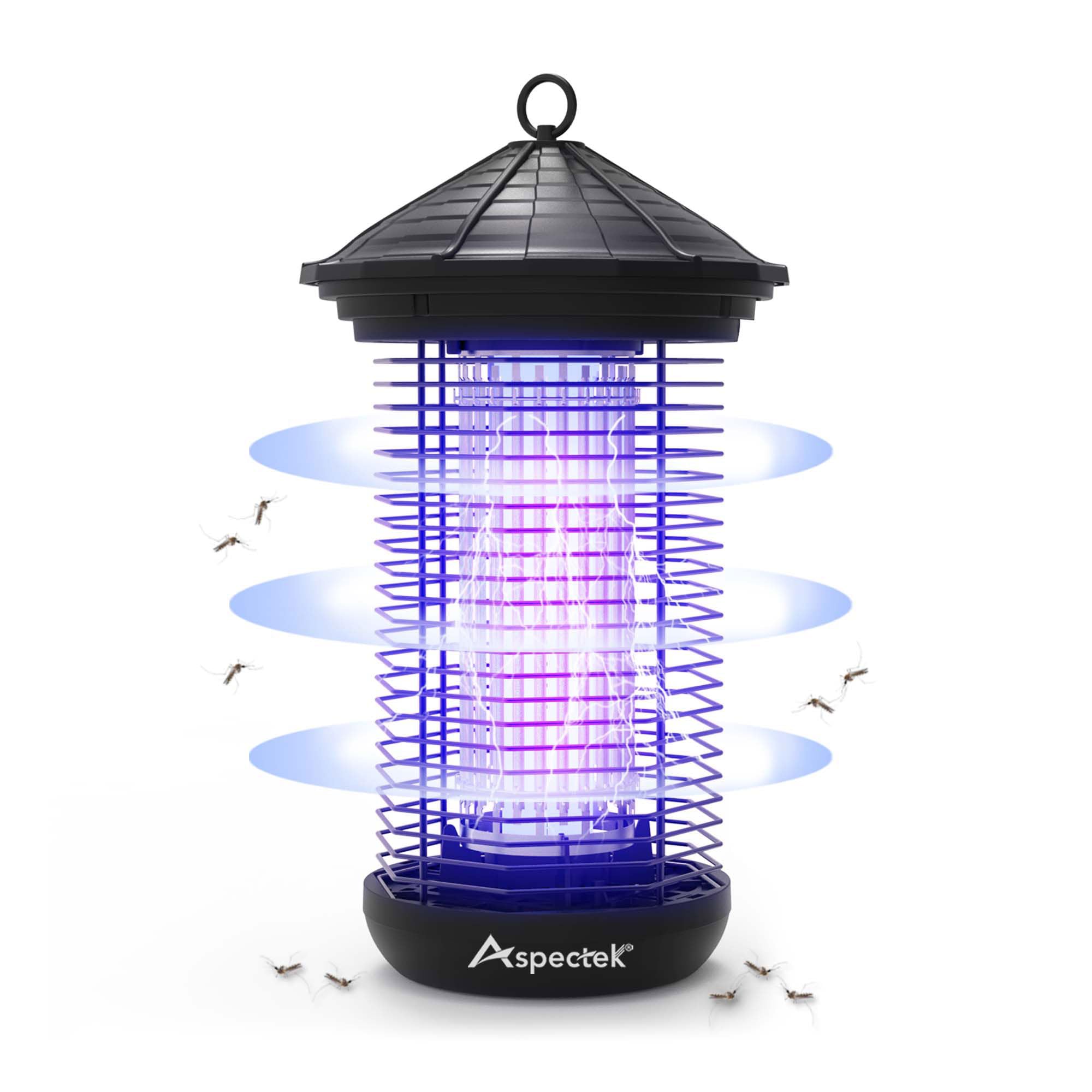 ASPECTEKBug Zapper 20W Electric Mosquito Zapper, Insect killer, UV Light Fly Killer Outdoor & Indoor use, Waterproof, Up to 1000sq.ft Coverage Home, Patio, Garden, Kitchen, Camping, Black