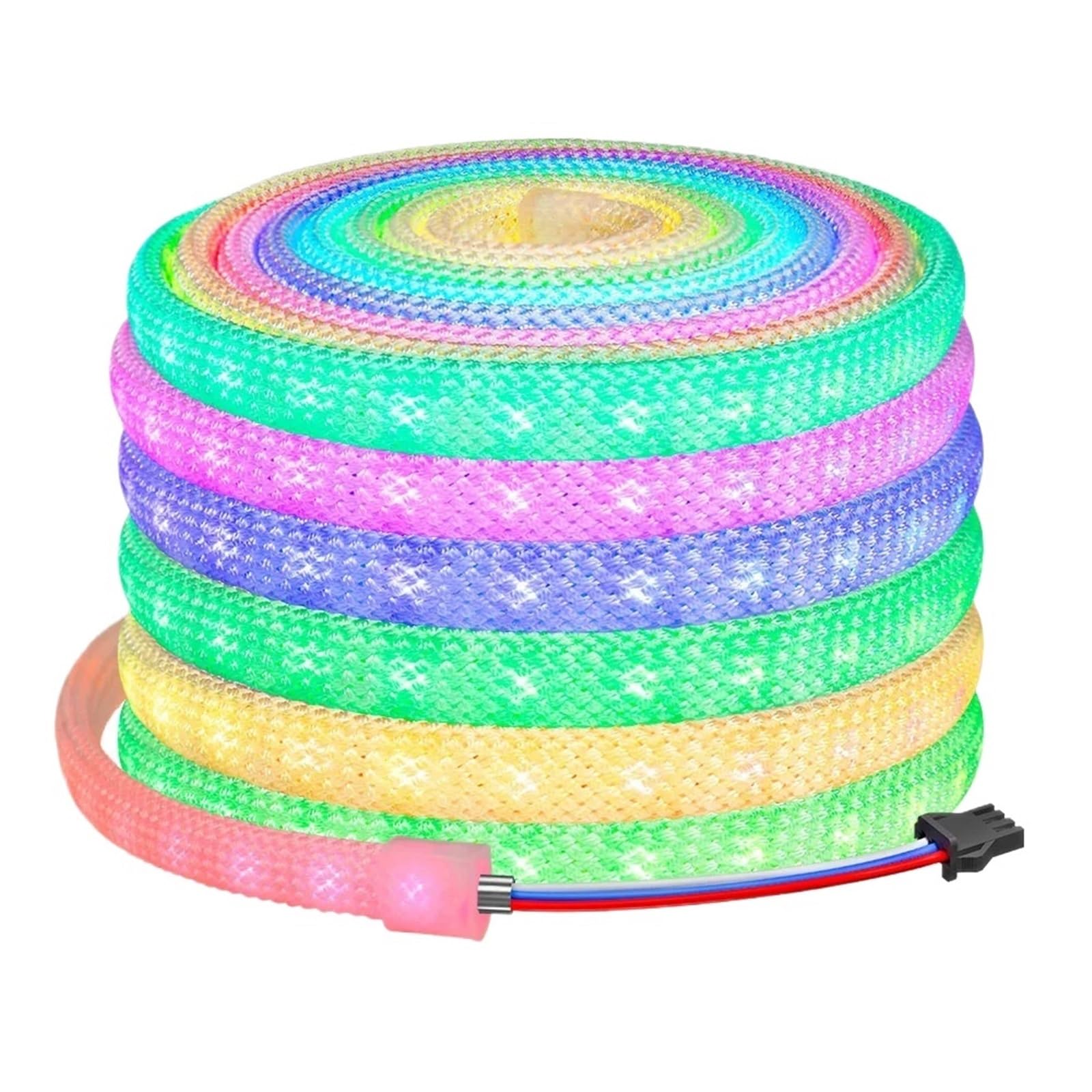 UMOBXKIFN 1pcs DC5V WS2812B Elliptical Reticulate Pattern Neon Addressable LED Strip WS2812 60Leds/m 360Degree Smart Silicone Led Light IP67(Only Led Neon Strip,4m)