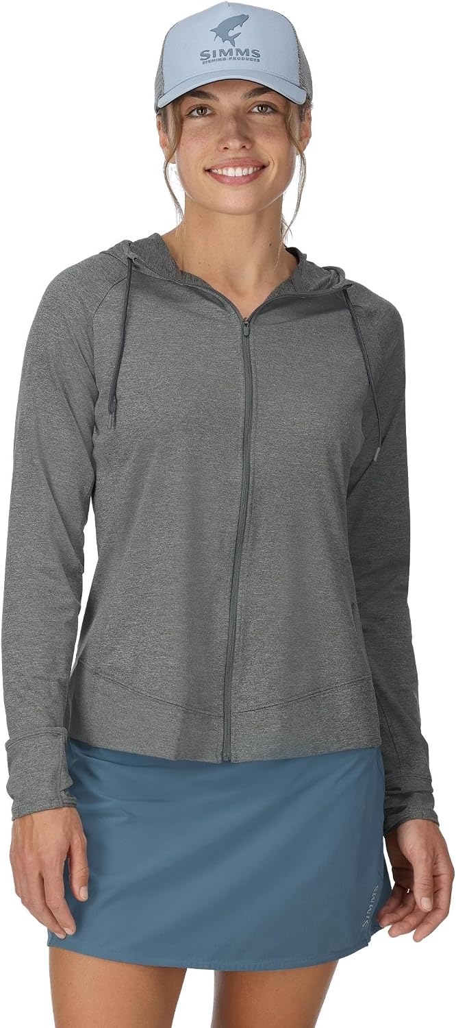 Simms W'S SOLARFLEX HOODY FULL-ZIP STEEL HEATHER S
