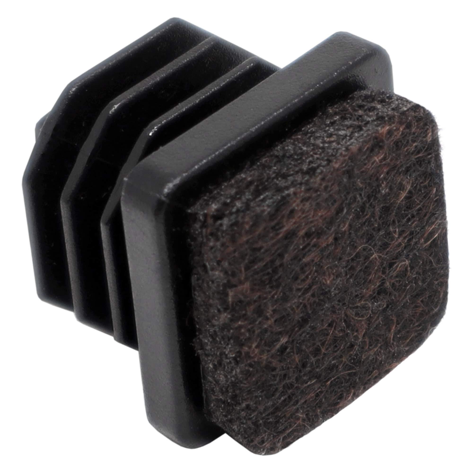 Adsamm 100 x Felt Glides for Tubes Black 14x14-16x16 mm Square Premium Quality Ripped Inserts with Felt for