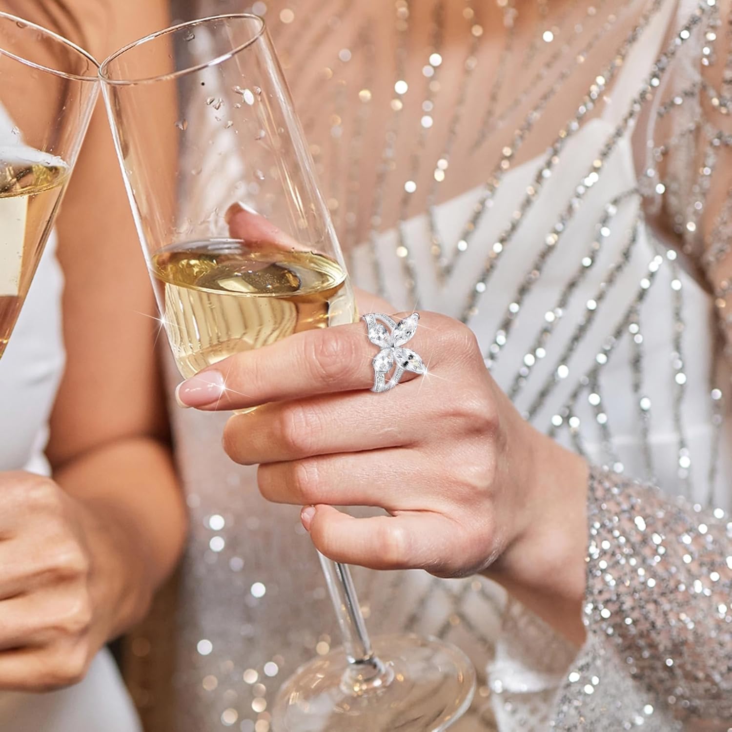 Birthstone Butterfly Ring For Women, Sterling S925 Silver Ring, Engagement Rings Promise Rings For Her - Image 5