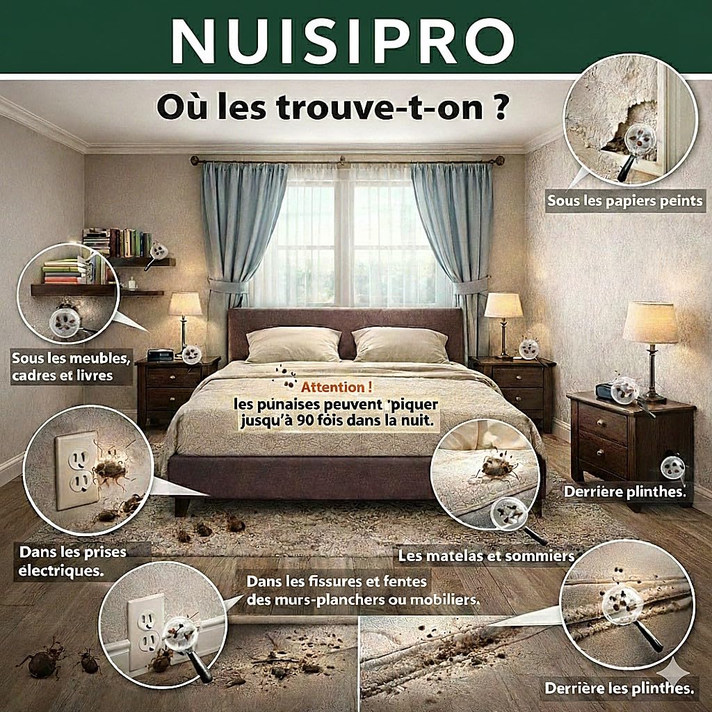 NUISIPRO - Bombas de humo para chinches y pulgas - Efecto de choque - Paquete de 3 difusores