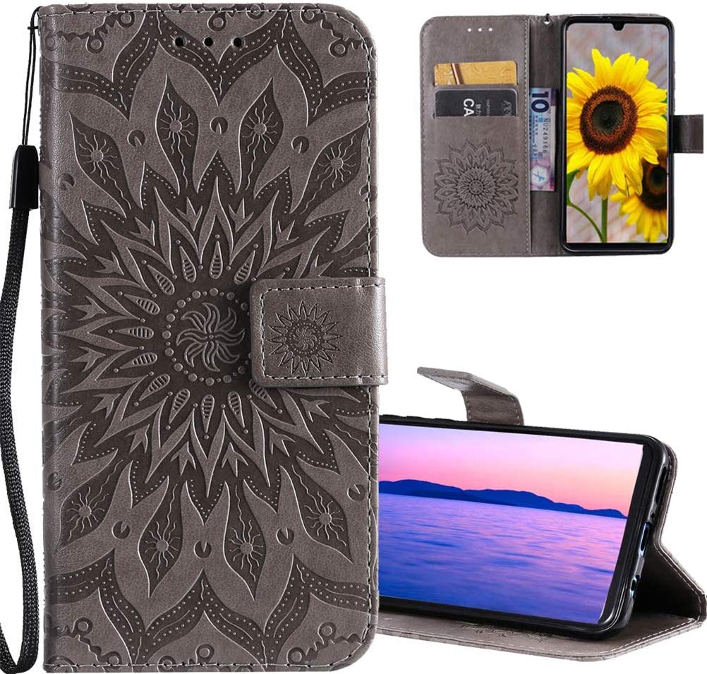 QIWEIQINGCompatible with Samsung Galaxy A33 5G Phone Case, Premium PU Leather Magnetic Closure Flip Book Wallet with Card Slots Kickstand Shockproof Cover for Galaxy A33 5G.Gray KTY