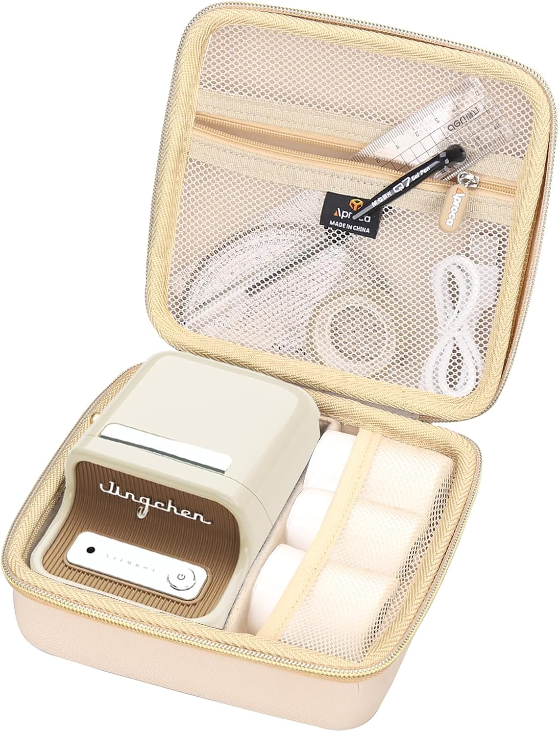 Aproca Case Compatible with NIIMBOT B21 Label Maker Thermal Label Printer, Storage Portable Bag for Accessories -White (Case Only)