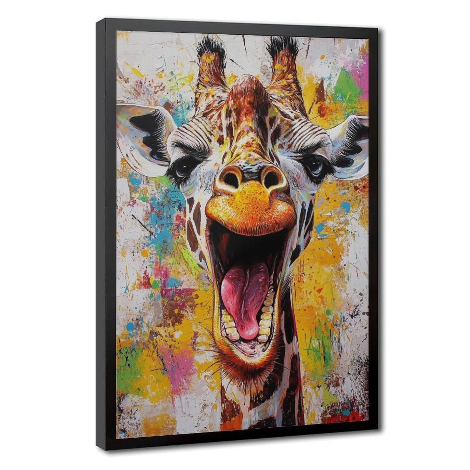 Bareronor Whimsical Giraffe Poster Canvas Poster Bedroom Decor Landscape Office Room Decor Gift 24" L X 36" W